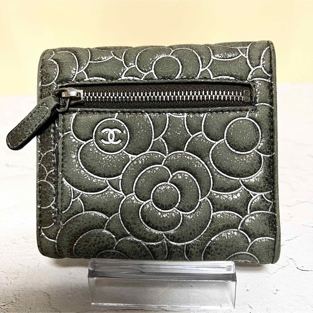 CHANEL ココマーク カメリア スエード 3つ折財布ファッション小物 - 財布