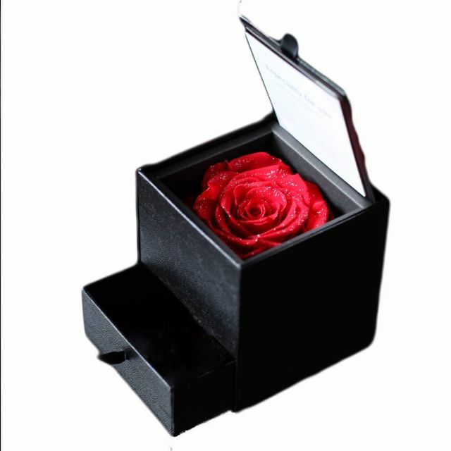 【色: レッド】ジュエリーBOX 赤薔薇 花言葉情熱・激しい愛 プリザーブドフラ
