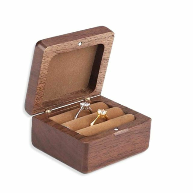 【色: A】FuliLie ジュエリーボックス 木製 宝石箱 指輪ケース リング