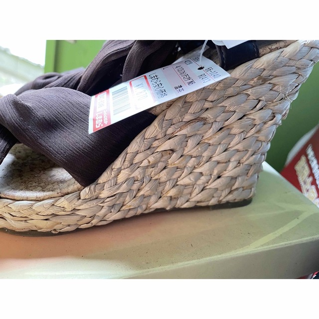 しまむら(シマムラ)の新品未使用 シフォン編み上げサンダル レディースの靴/シューズ(サンダル)の商品写真