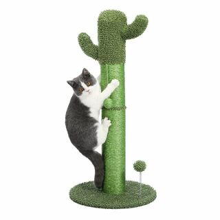 【色: グリーン】PAWZ Road 爪とぎポール サボテン 小型キャットタワー(猫)