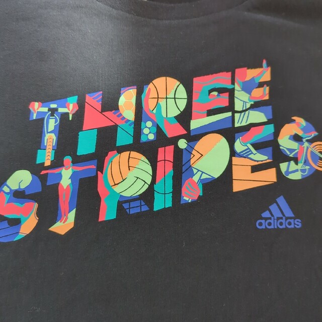 adidas(アディダス)のアディダス　タグ付き黒Tシャツ レディースのトップス(Tシャツ(半袖/袖なし))の商品写真