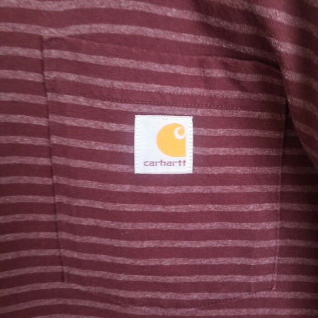 carhartt(カーハート)の古着　USA製　Carhartt カーハート ボーダーTシャツ 　ゆったりM メンズのトップス(Tシャツ/カットソー(半袖/袖なし))の商品写真