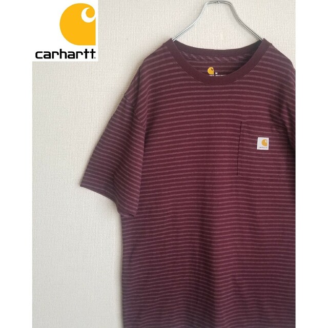 carhartt(カーハート)の古着　USA製　Carhartt カーハート ボーダーTシャツ 　ゆったりM メンズのトップス(Tシャツ/カットソー(半袖/袖なし))の商品写真