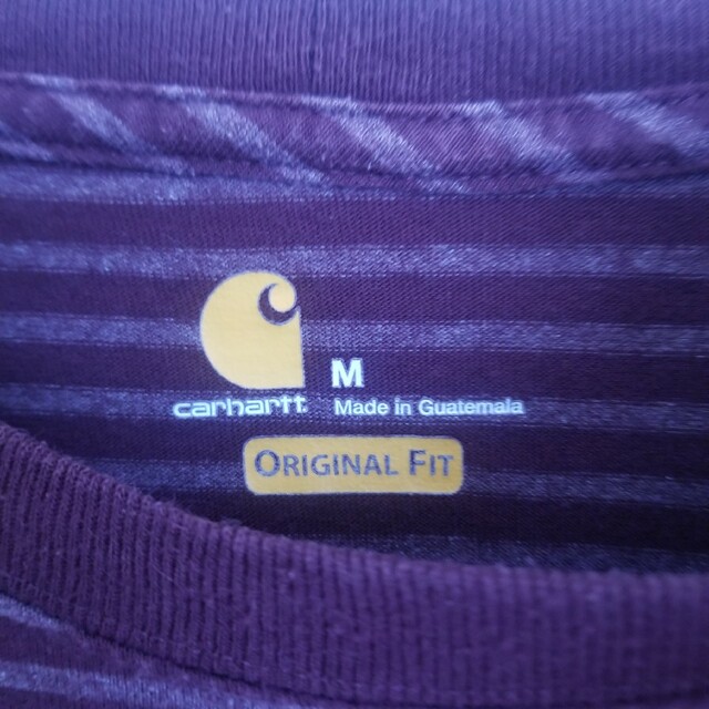 carhartt(カーハート)の古着　USA製　Carhartt カーハート ボーダーTシャツ 　ゆったりM メンズのトップス(Tシャツ/カットソー(半袖/袖なし))の商品写真