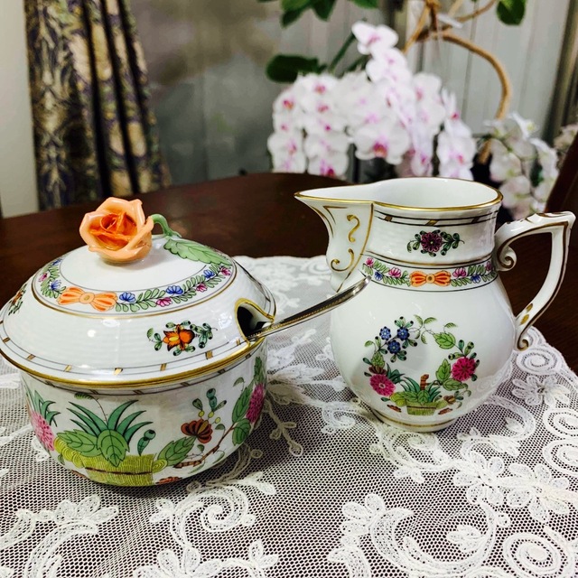 人気正規品 専用 再お値下げ インドの華 シュガーポット、クリーマー