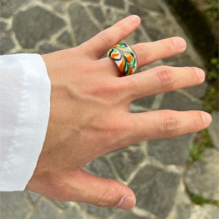 アートヴィンテージ(ART VINTAGE)のused art ring カラフル　個性的　芸術　アート　ゴツめ(リング(指輪))