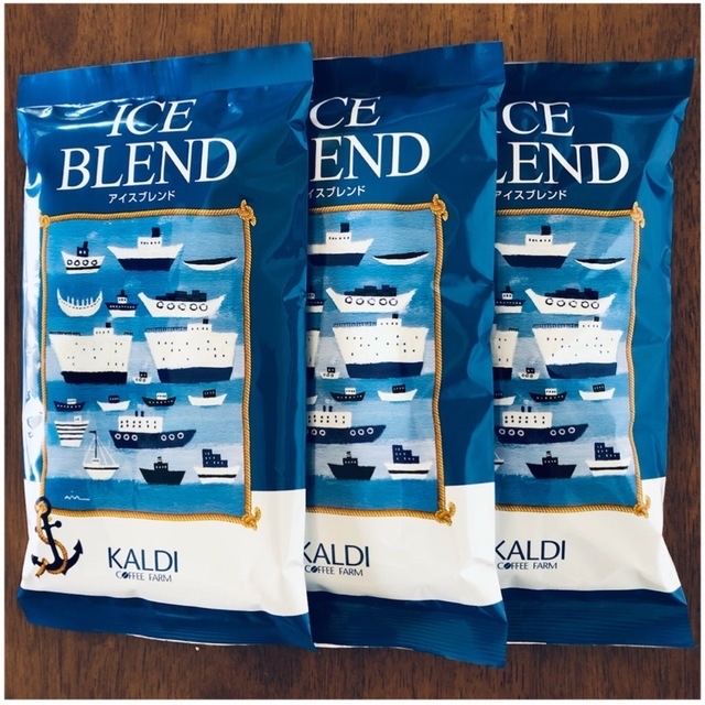 KALDI(カルディ)のカルディ アイスブレンド　3袋 コーヒー粉　コーヒー豆　中挽　イタリアンロースト 食品/飲料/酒の飲料(コーヒー)の商品写真