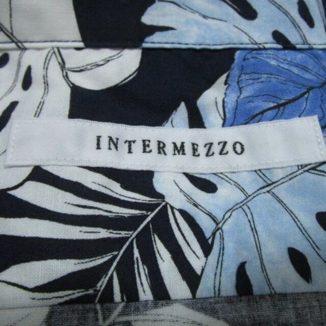 INTERMEZZO(インターメッツォ)の未使用　INTERMEZZO　インターメッツォ　オープンカラーシャツ　リーフ柄 メンズのトップス(シャツ)の商品写真