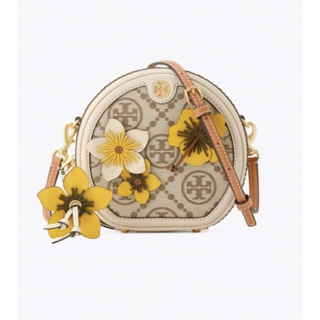 ケロコスメ【レア】Tory Burch Tモノグラム ブレイド フローラル ムーンバッグ