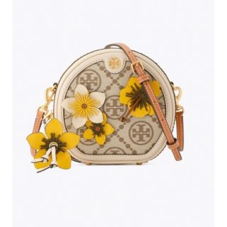 トリーバーチ(Tory Burch)の【レア】Tory Burch Tモノグラム ブレイド フローラル ムーンバッグ(ショルダーバッグ)