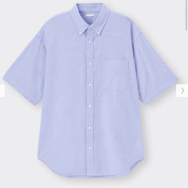 GU(ジーユー)のオックスフォードオーバーサイズシャツ(5分袖) レディースのトップス(シャツ/ブラウス(半袖/袖なし))の商品写真