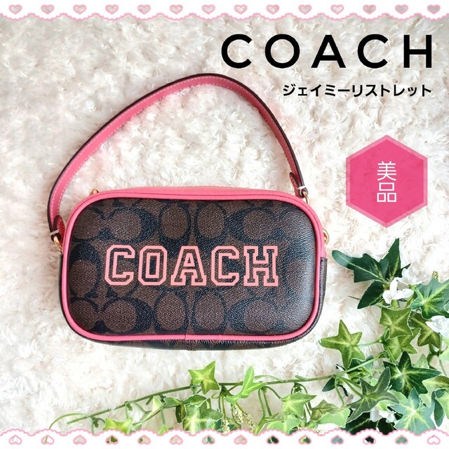 Coach/ベルトプリントが可愛い♪リストレットポーチ・手提げ・トラベルポーチ