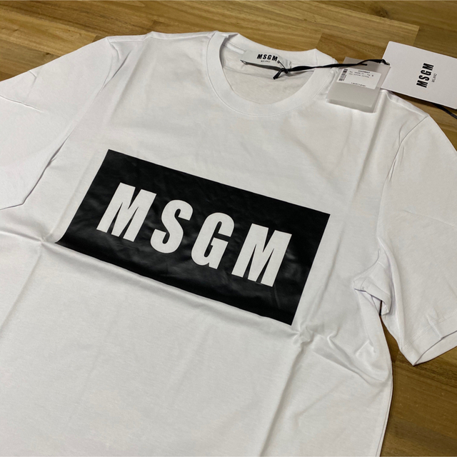 新品　MSGM メンズ　ロゴTシャツ　ホワイト　半袖　M 白　エムエスジーエム