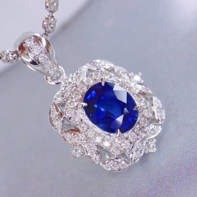 天然 ロイヤルブルーサファイア ダイヤ  ペンダントトップ1.15ct ¥ギフト