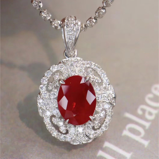 天然 ルビー ダイヤモンド ペンダントトップ 1.8ct k18 ¥ | フリマアプリ ラクマ