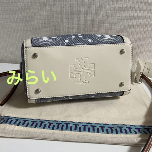 新品　トリーバーチ ToryBurch Tモノグラム デニム ミニ バレルバッグ