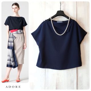 アドーア(ADORE)の◆幻◆　希少新品 定価2.7万円 ADORE ジョーゼットアシメトリーブラウス(シャツ/ブラウス(半袖/袖なし))