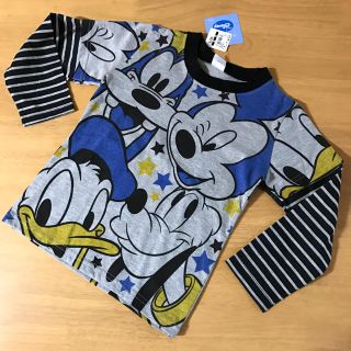 ディズニー(Disney)の新品ミッキー110重ね着風長袖Tシャツ(Tシャツ/カットソー)