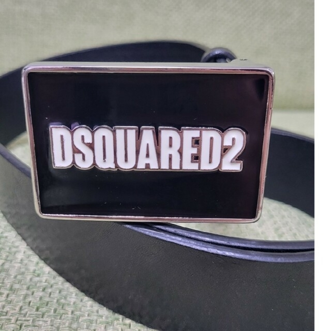 DSQUARED2(ディースクエアード)の国内正規Dsquared2　レザーベルト　ブラック　85 美品 メンズのファッション小物(ベルト)の商品写真