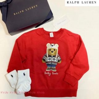 ラルフローレン(Ralph Lauren)の24m90cm 長袖　ラルフローレン  フリース　ベア　トレーナー(Tシャツ/カットソー)