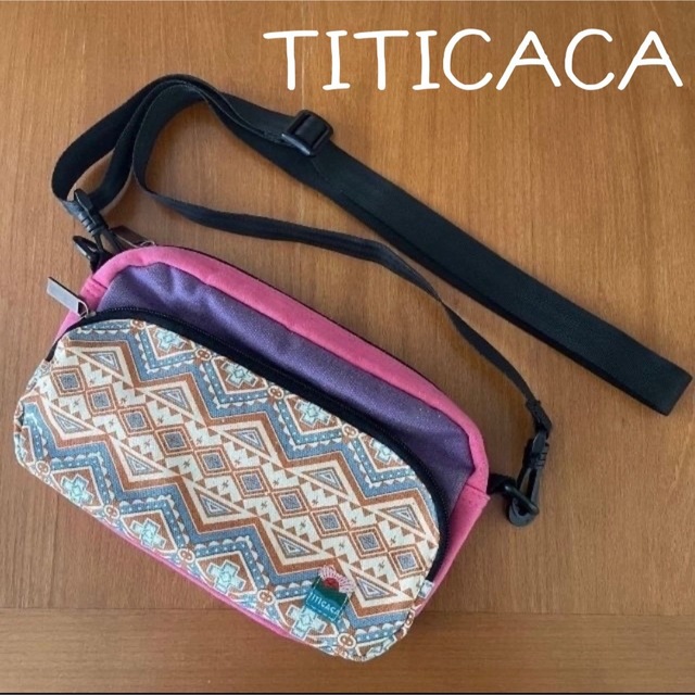 titicaca(チチカカ)のTITICACA ショルダーバッグ　ピンク・パープル USED レディースのバッグ(ショルダーバッグ)の商品写真