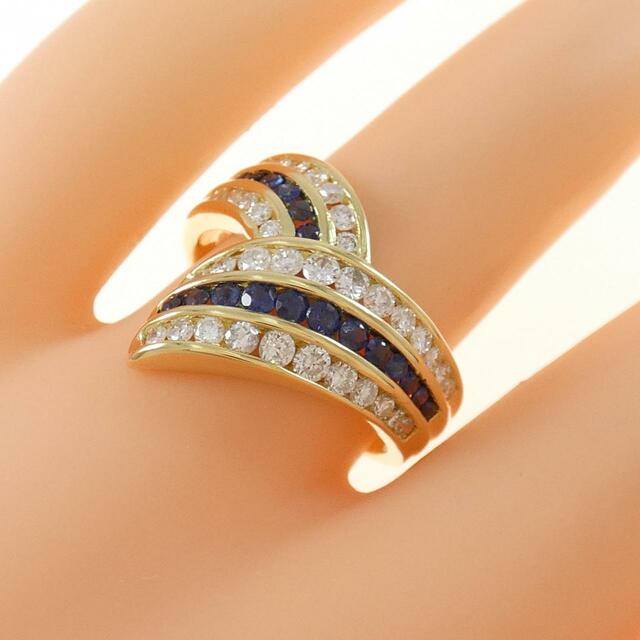 K18YG サファイヤ リング 0.43CT レディースのアクセサリー(リング(指輪))の商品写真