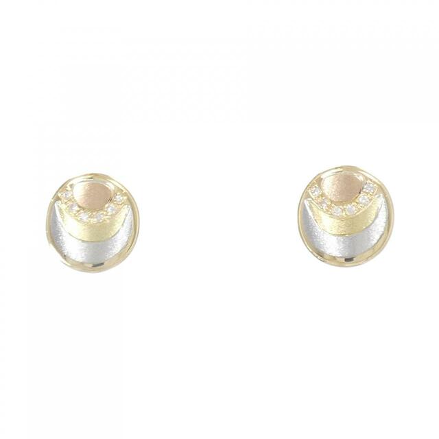 K18YG/PT/K18PG ダイヤモンド ピアス 0.06CT