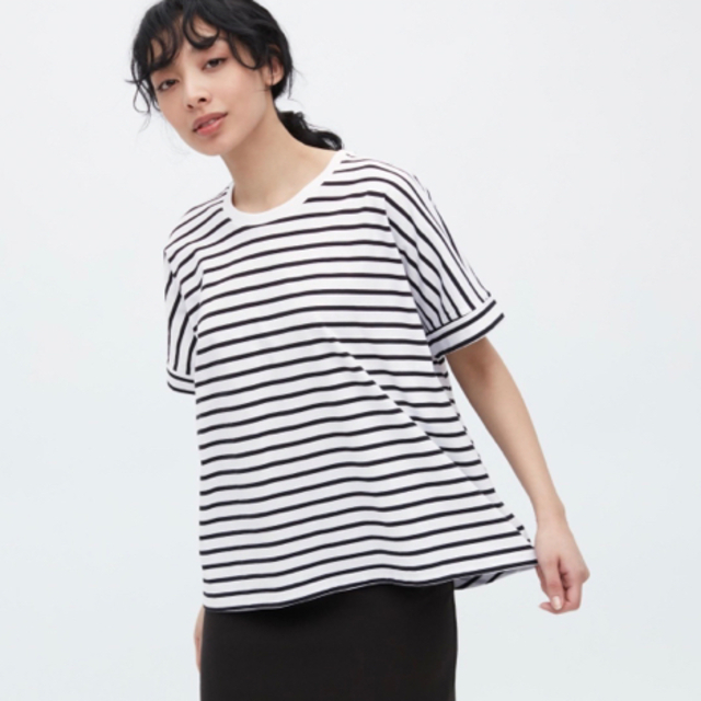 UNIQLO(ユニクロ)のUNIQLO コットンオーバーサイズボーダーT（Mサイズ） メンズのトップス(Tシャツ/カットソー(半袖/袖なし))の商品写真