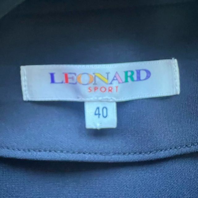 LEONARD - 【美品】LEONARD ラップワンピース ネイビー 総柄 半袖 40