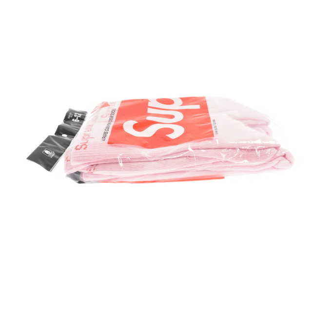 SUPREME シュプリーム Hanes Crew Socks （4Packs）ヘインズ クルーソックス 靴下 ピンク