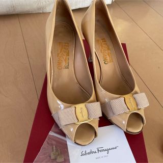 値下げ可サルバトーレフェラガモピンヒール オープントゥパンプス-