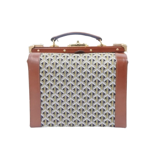 Goyard ゴヤール バニティバッグ ヴィンテージ ボストンバッグ ハンドバッグ レザー キャンバス ブラウン ブラック 良品  50485