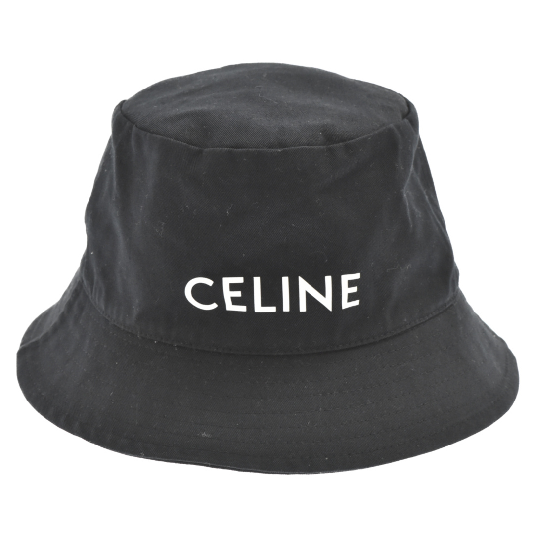CELINE セリーヌ 22SS Hedi Slimane LOGO BUCKET HAT 2AU5B968P ロゴプリントコットンバケットハット 帽子 ブラック