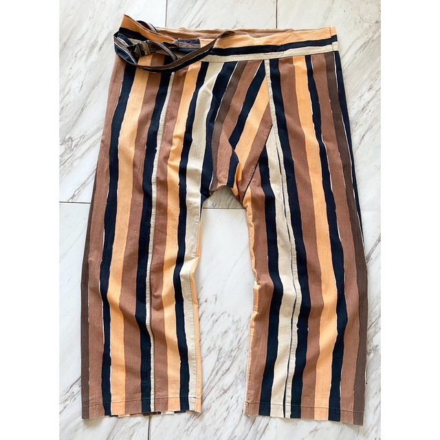 vintage 1998S/S ストライプ タイパンツ ラップパンツ 民族衣装-