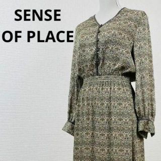 センスオブプレイスバイアーバンリサーチ(SENSE OF PLACE by URBAN RESEARCH)のSENSE OF PLACE 　レディース　パイピング　ワンピース　ウエスト(ロングワンピース/マキシワンピース)