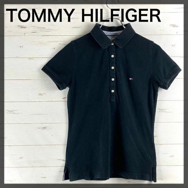 TOMMY HILFIGER(トミーヒルフィガー)のTOMMYHILFIGER トミーヒルフィガー ワンポイント刺繍ロゴ ポロシャツ レディースのトップス(ポロシャツ)の商品写真