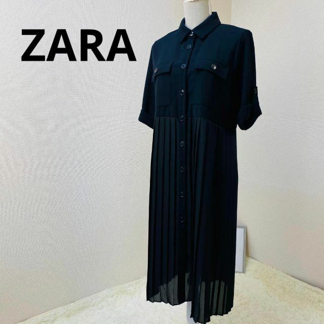 美品　ZARA 　ザラ　レディース　M　ブラック系　プリーツ　ワンピース