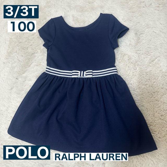 POLO（RALPH LAUREN）(ポロ)のPOLO ネイビーワンピース 100 キッズ/ベビー/マタニティのキッズ服女の子用(90cm~)(ワンピース)の商品写真