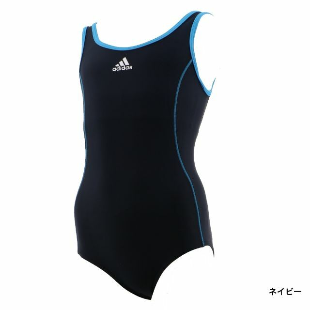 adidas(アディダス)の新品♪140♪快適!!泳ぎやすいYバックシルエット!!スクール水着♪ネイビー♪紺 キッズ/ベビー/マタニティのキッズ服女の子用(90cm~)(水着)の商品写真