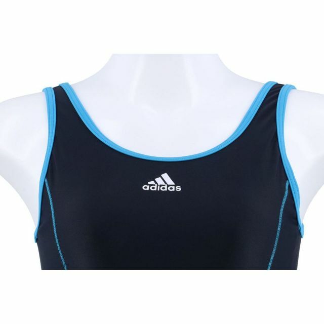 adidas(アディダス)の新品♪140♪快適!!泳ぎやすいYバックシルエット!!スクール水着♪ネイビー♪紺 キッズ/ベビー/マタニティのキッズ服女の子用(90cm~)(水着)の商品写真