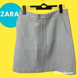 ザラ(ZARA)のザラ （ZARA）ミニウールスカート　ペパーミント　Mサイズ★送料無料(ミニスカート)