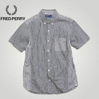 フレッドペリー(FRED PERRY)の［美品 ］フレッドペリー 半袖シャツ ギンガムチェック ストライプ 男女兼用(シャツ)