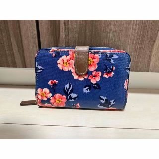 キャスキッドソン(Cath Kidston)の【美品】Cath Kidston キャスキッドソン 二つ折り財布 ブルー 花柄(財布)