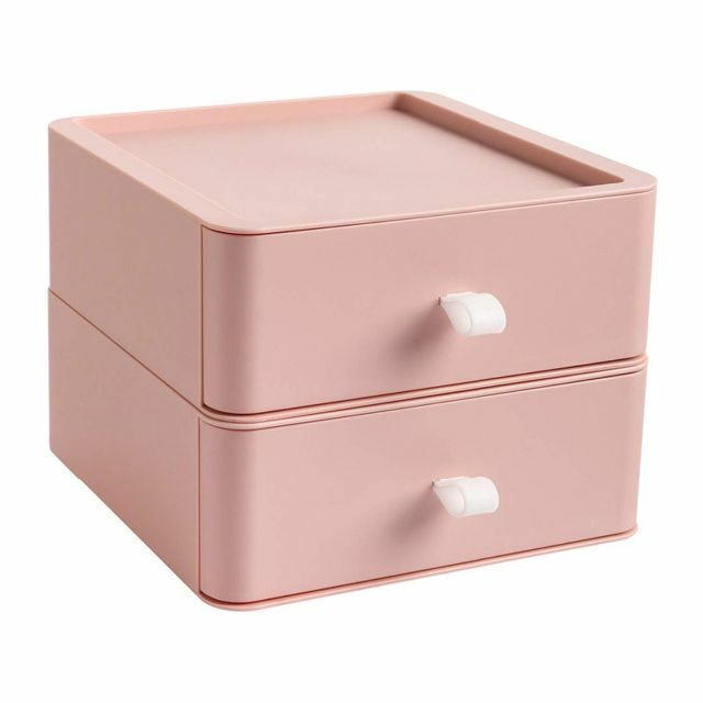 【色: ピンク2段】Sanguine 収納ボックス 引き出し 小物 収納ケース