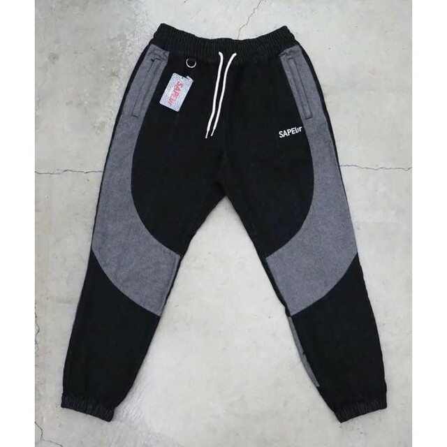 パンツ SAPEur DENIM TRACK PANTS ブラック Mサイズ デニム 黒