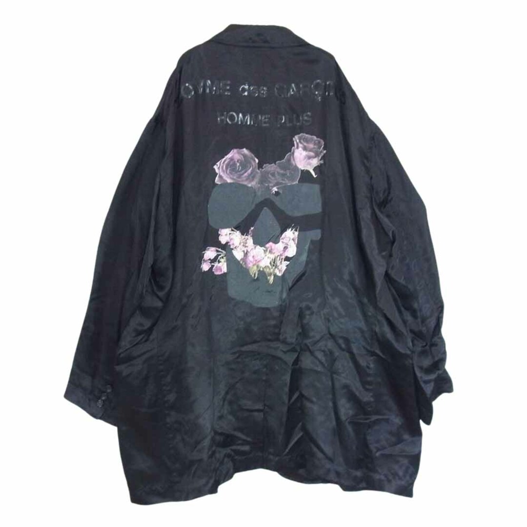 COMME des GARCONS HOMME PLUS コムデギャルソンオムプリュス 22SS 花の存在期 PI-J052 oversized cupro blazer バックローズ プリント キュプラ オーバーサイズ ジャケット ブラック系 S