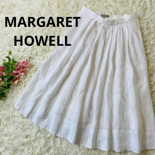 MARGARET HOWELL(マーガレットハウエル)のMARGARET HOWELL　レディース　フレア　スカート　リネン レディースのスカート(ロングスカート)の商品写真