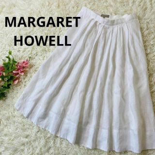 マーガレットハウエル(MARGARET HOWELL)のMARGARET HOWELL　レディース　フレア　スカート　リネン(ロングスカート)