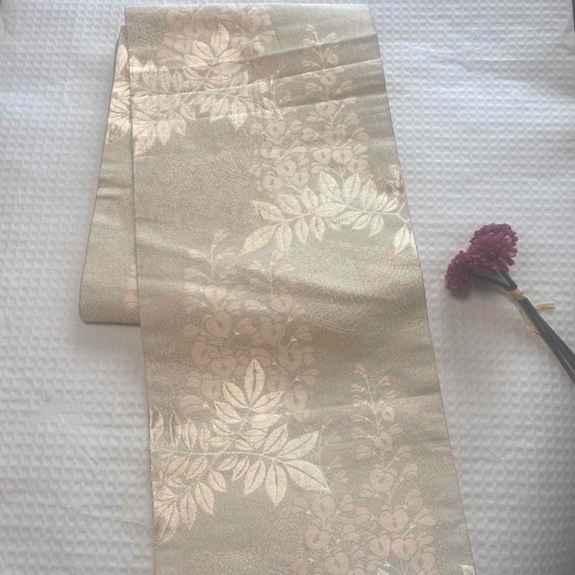 高級 正絹  袋帯　プラチナ箔 レディースの水着/浴衣(帯)の商品写真
